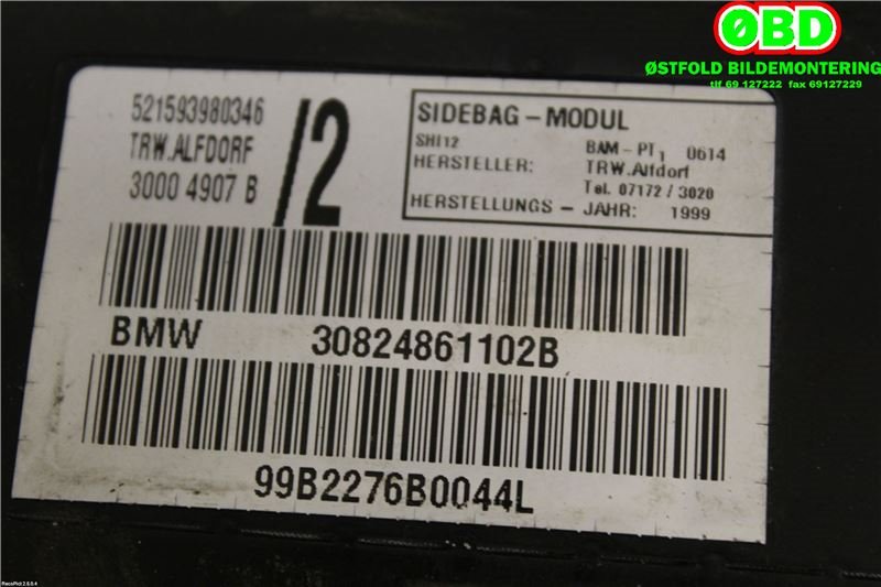 Airbag sidepute venstre til BMW 3-Serie 1998-2005 (E46) (E46) (BMW|)
