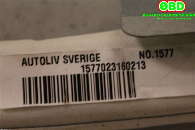 Airbag gardin venstre til Volvo V70 2000-2004 (Type II, Fase 1) (VOLVO|8623491|)