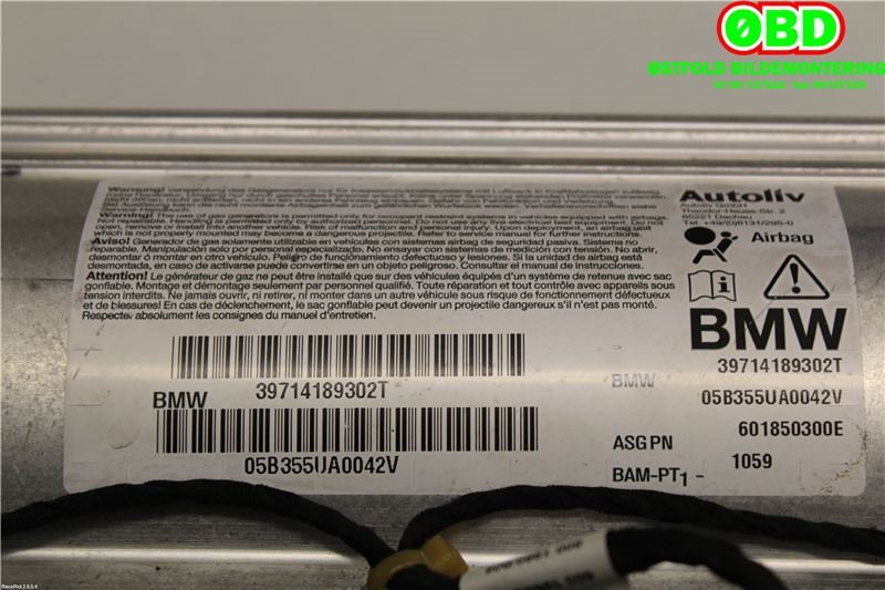 Airbag passasjer til BMW 7-Serie 2000-2008 (E65/E66/E67/E88) (E65/E66/E67/E88) (BMW|)