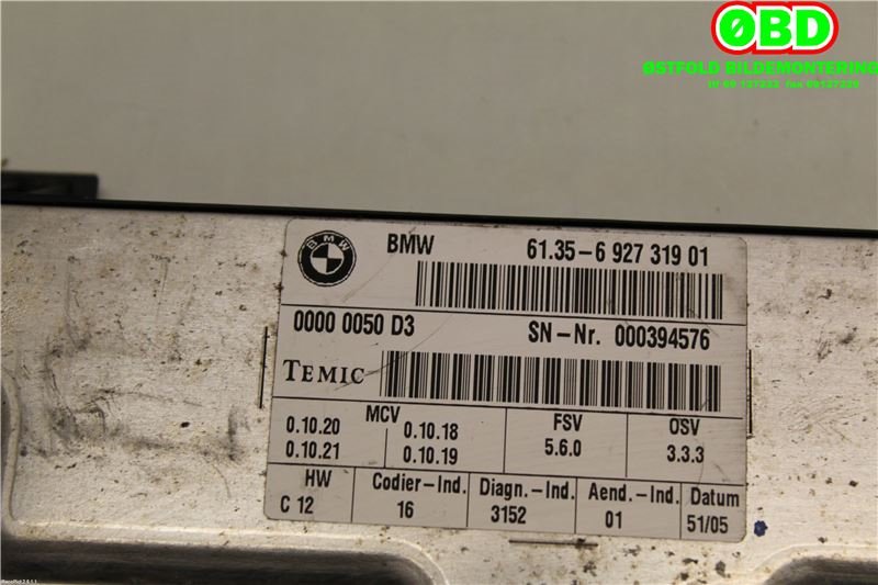 Styreenhet sete til BMW 7-Serie 2000-2008 (E65/E66/E67/E88) (E65/E66/E67/E88) (BMW|61356927319|)