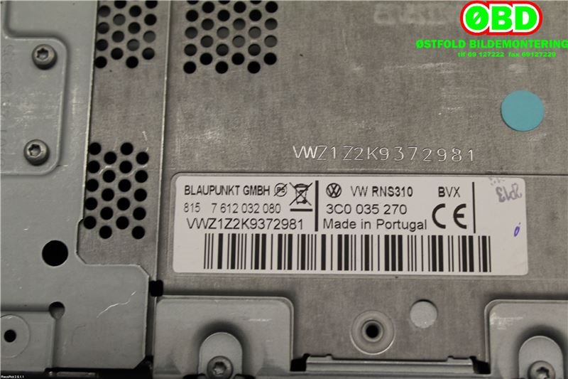 Bilstereo navigasjon til VW Touran 2007-2010 (Type I, Fase 2)  (VOLKSWAGEN|3C0 035 270|3C0 035 270  X|3C0035270)