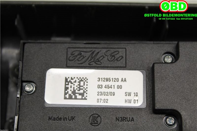 Bryter ruteheis til Volvo S40 2008-2012 (Type II, Fase 2)  (VOLVO|31295120||31295120AA)