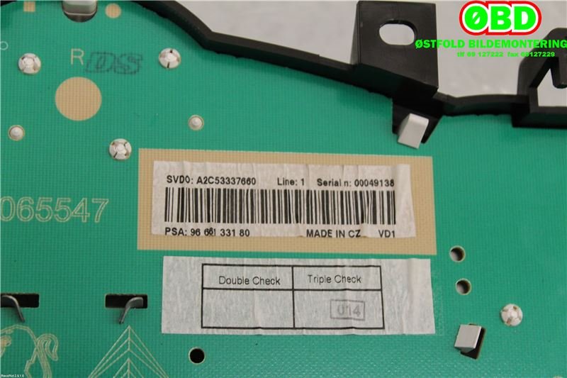 Instrumentpanel til Peugeot 207 2006-2012 (PEUGEOT|6103EC||9666133180)