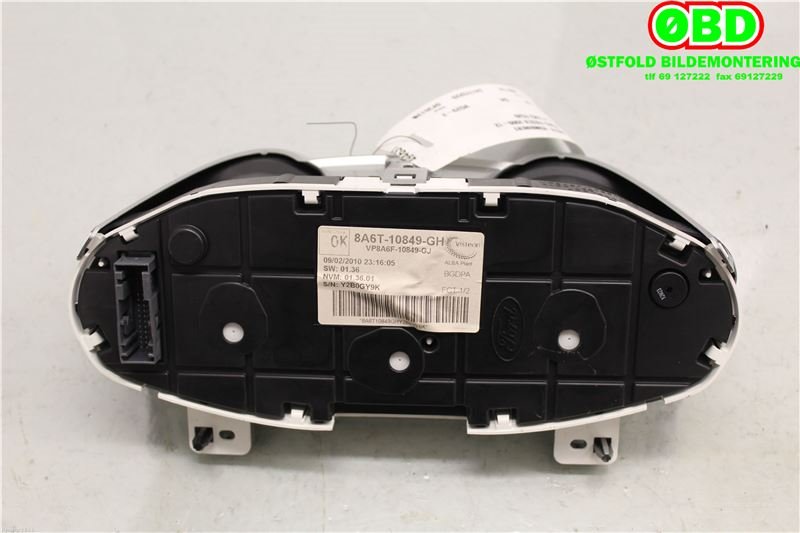 Instrumentpanel til Ford Fiesta 2008-2012 (Type VI, Fase 1)  (FORD|1786854||8A6T10849GH)