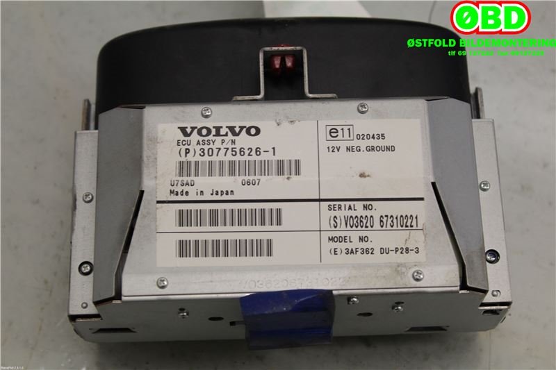 Instrument kjørecomputer til Volvo S60 2005-2010 (Type I, Fase 2)  (VOLVO|30775626||307756261)