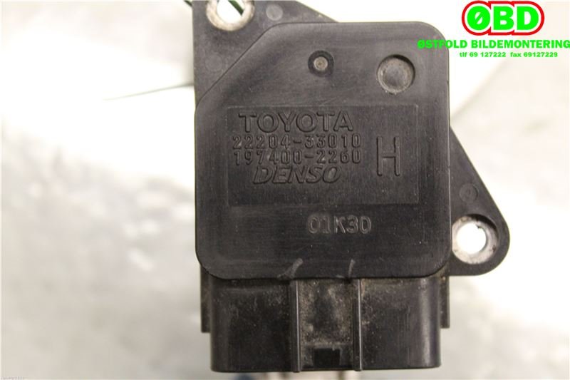 Luftmengde/luftmassemåler til Toyota Yaris 2006-2009 (Type II, Fase 1)  (TOYOTA|2220433010|1974002260)