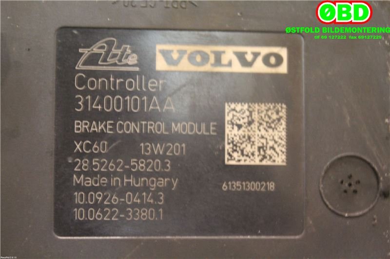 ABS sentral til Volvo XC60 2014-2017 (Type I, Fase 2)  (VOLVO|31400546|)