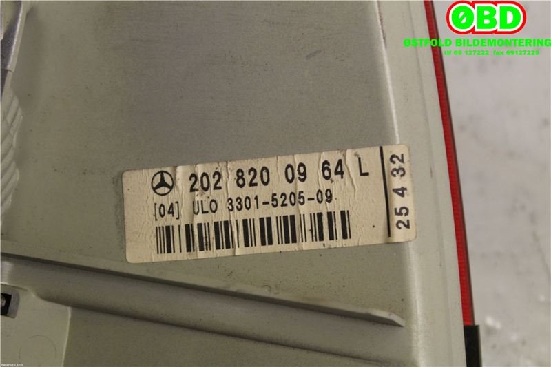 Baklykt venstre til Mercedes C-Klasse 1993-2000 (W202) (W202) (A 202 820 09 64||2028200964)