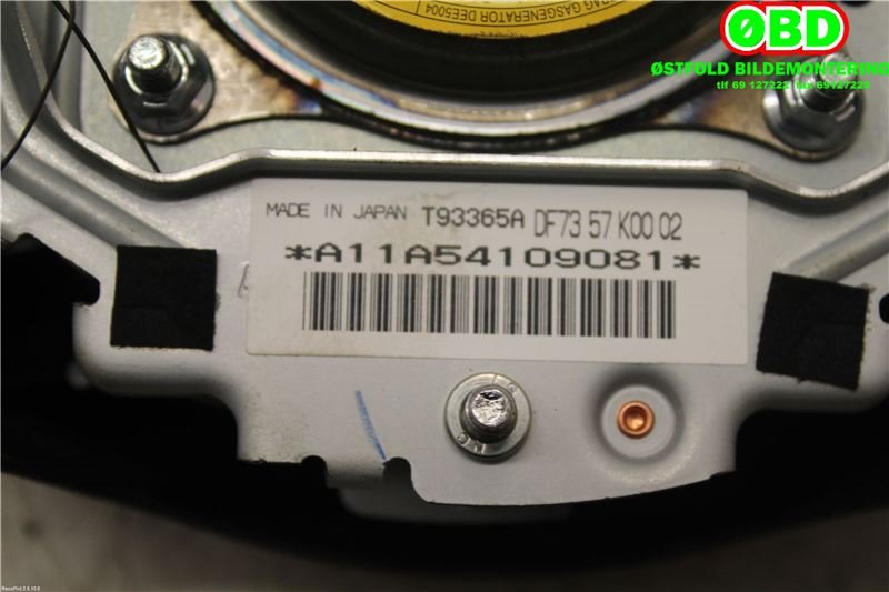 Airbag rattpute til Mazda 2 2011-2014 (Type II, Fase 2)  (MAZDA|DF7357K00F02||DF7357K0002)