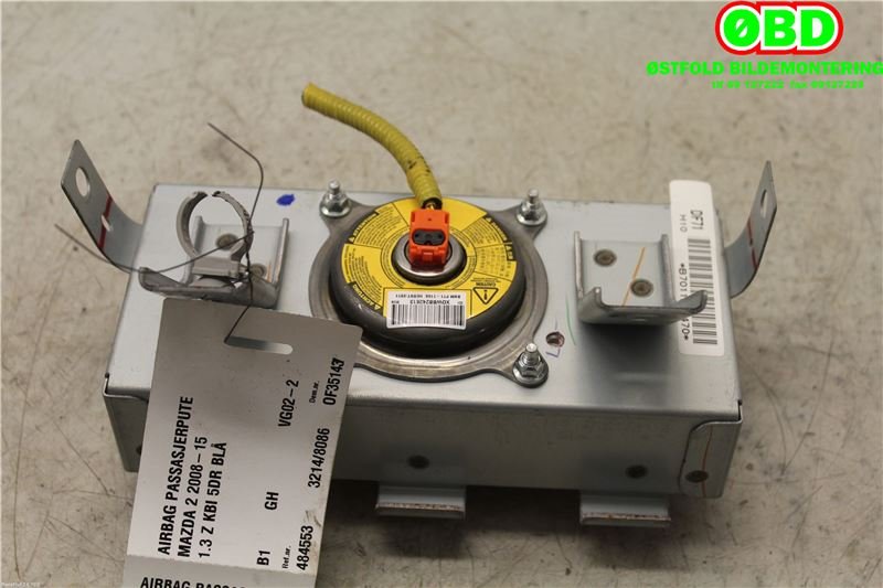 Airbag passasjer til Mazda 2 2011-2014 (Type II, Fase 2) (MAZDA|DF7157K50B|)