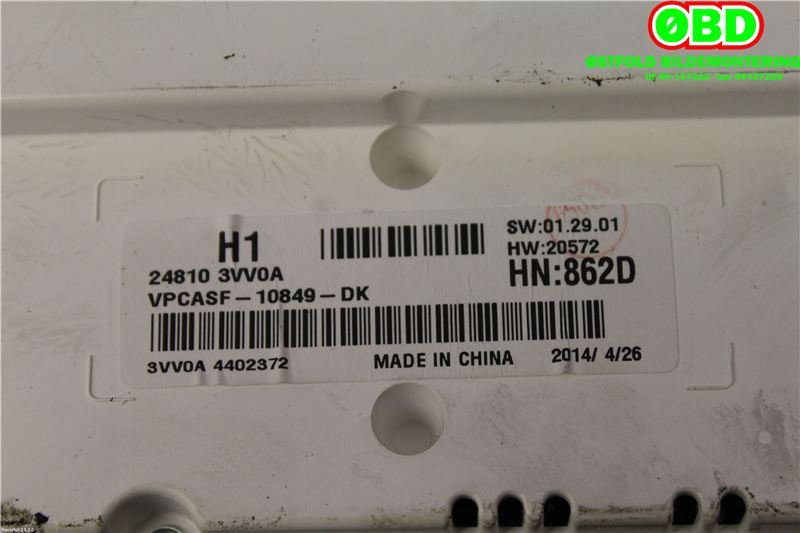 Instrumentpanel til Nissan Note 2013-2017 (Type II) (NISSAN|248103VV0A|)