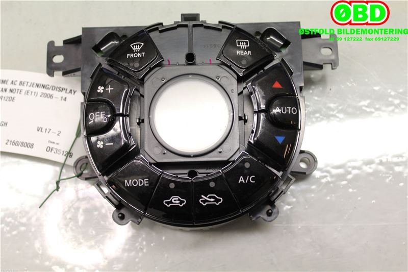Varmeapparat betjening til Nissan Note 2013-2017 (Type II) (NISSAN||275003VV2A)