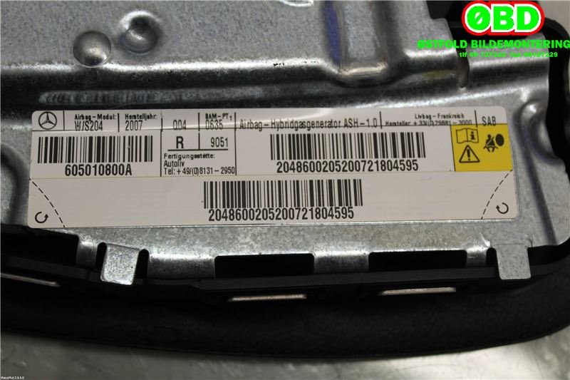 Airbag sidepute høyre til Mercedes C-Klasse 2007-2011 (Fase 1) (W204) (W204) (MERCEDES|A 204 860 02 05||2048600205)