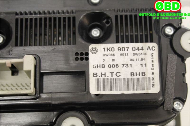 Varmeapparat betjening til VW Golf V, Combi 2003-2008  (VOLKSWAGEN|1K0 907 044 BN||1K0907044AC)