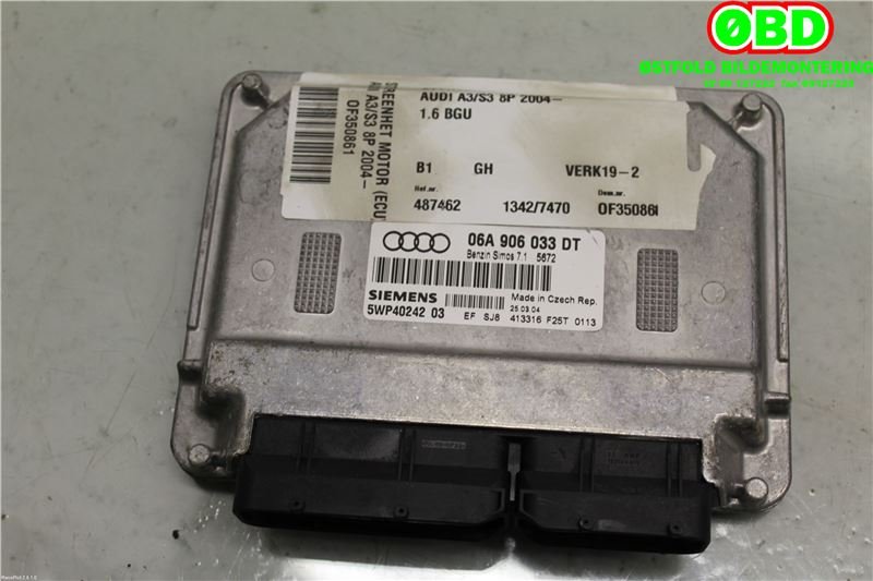 Styreenhet motor til Audi A3 2003-2008 (Type II, Fase 1) (AUDI|06A997034X||06A906033DT)