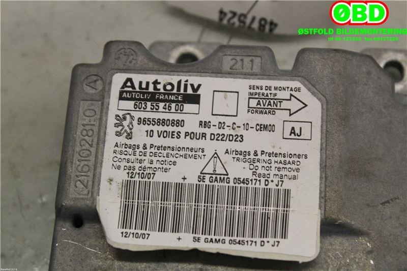 Airbag elektronikk til Peugeot 407 2004-2010  (PEUGEOT|6545HZ||9655880880)