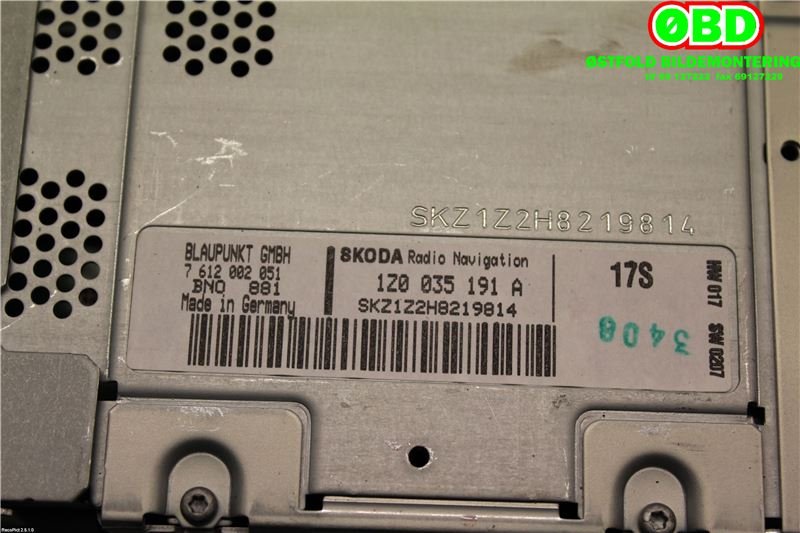 Bilstereo til Škoda Fabia 2007-2010 (Type II, Fase 1) (SKODA|1Z0 035 191 A|1Z0 035 191 AX|1Z0035191A)