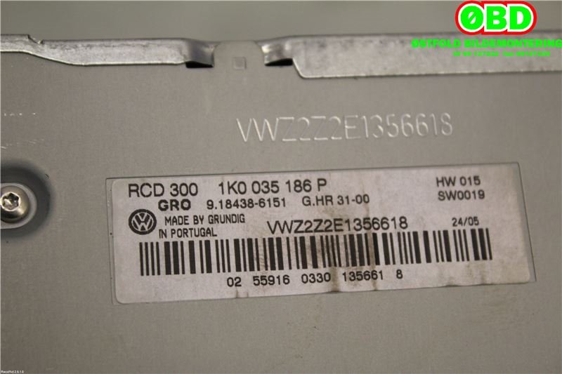 Bilstereo til VW Passat 2005-2010 (B6) (B6) (VOLKSWAGEN||1K0035186P)