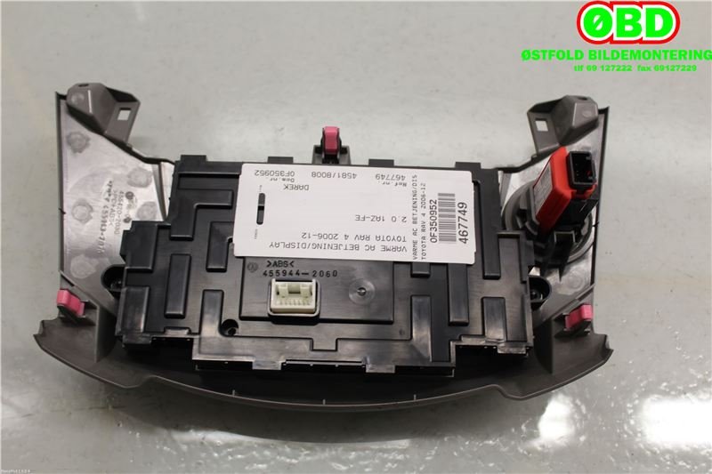 Varmeapparat betjening til Toyota RAV4 2006-2009 (Type III, Fase 1) (TOYOTA|5590042250|)