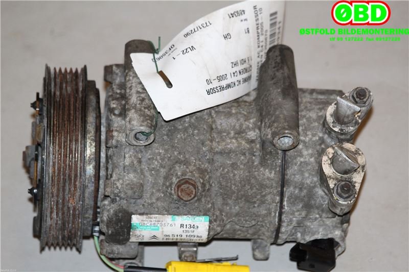 Aircondition kompressor til Citroën C4 2004-2011 (Type I)  (1.6 HDI 9HZ|648709|1671553680|9651910980)