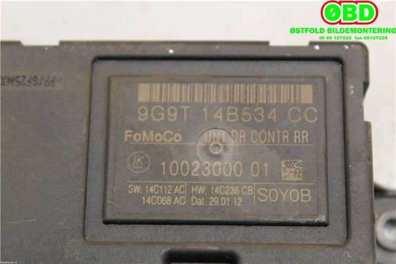 Styreenhet dør venstre foran til Ford S-Max 2010-2015 (Type I, Fase 2)  (FORD|1689874||9G9T14B534CC)
