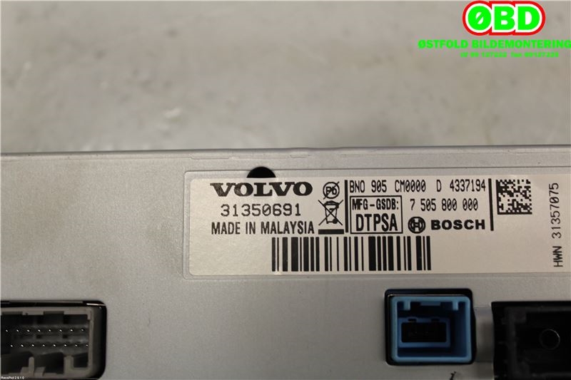 Instrument kjørecomputer til Volvo XC60 2014-2017 (Type I, Fase 2)  (VOLVO|36050609||31350691)