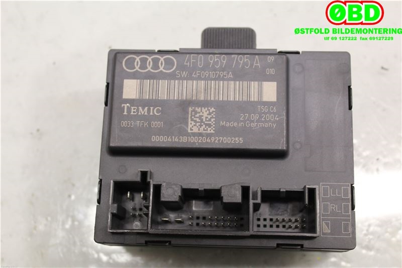 Styreenhet dør venstre foran til Audi A6 2005-2008 (Type III, Fase 1) (C6) (C6) (AUDI|4F0 959 795||4F0959795A)