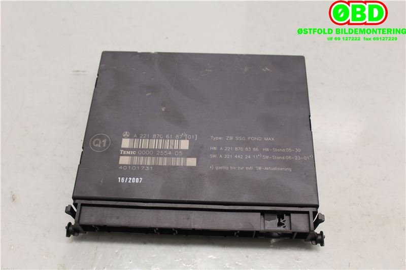 Styreenhet sete til Mercedes S-Klasse, 2005-2013 (W221) (W221) (MERCEDES|A 221 870 61 87)