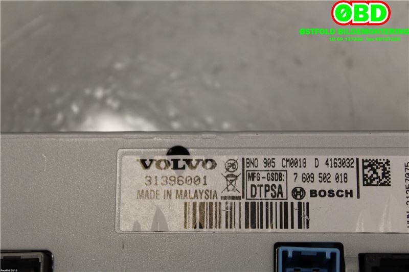 Instrument kjørecomputer til Volvo V60 2010-2013 (Type I, Fase 1)  (VOLVO||31396001)