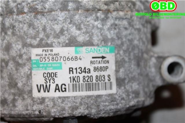 Aircondition kompressor til VW Touran 2003-2006 (Type I, Fase 1)  (VOLKSWAGEN|1K0 820 859 F|1K0 820 808 FX|1K0820803S)