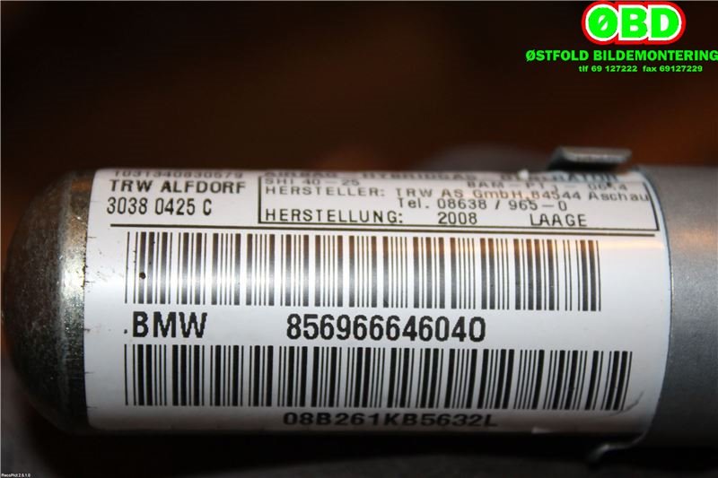 Airbag gardin høyre til BMW 3-Serie, 2005-2011 (E90/E91/E92/E93) (E90/E91/E92/E93) (BMW|)