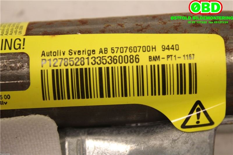 Airbag gardin venstre til Saab 9-3, 2003-2007 (Type II, Fase 1)  (SAAB|)