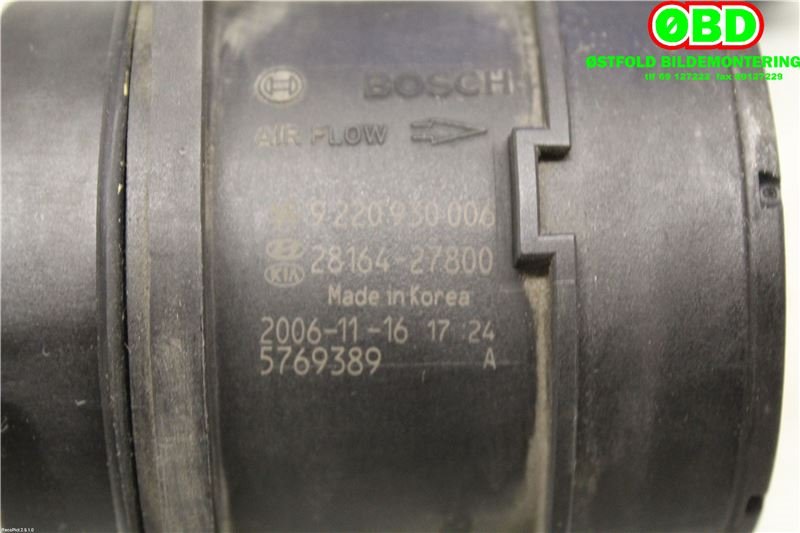 Luftmengde/luftmassemåler til Hyundai Santa Fe 2006-2009 (Type II, Fase 1)  (HYUNDAI|2816427800|9220930006)