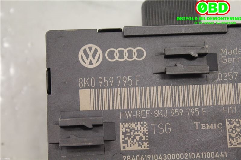 Styreenhet dør venstre foran til Audi A4 2007-2014 (Type IV) (B8) (B8) (AUDI|8K0 959 795 F||8K0959795F)