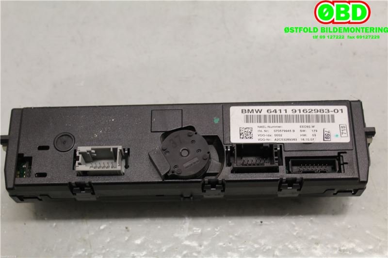 Varmeapparat betjening til BMW 1-Serie 2004-2011 (E81/E82/E87/E88) (E81/E82/E87/E88) (BMW|64 11 9 199 260||64119162983)