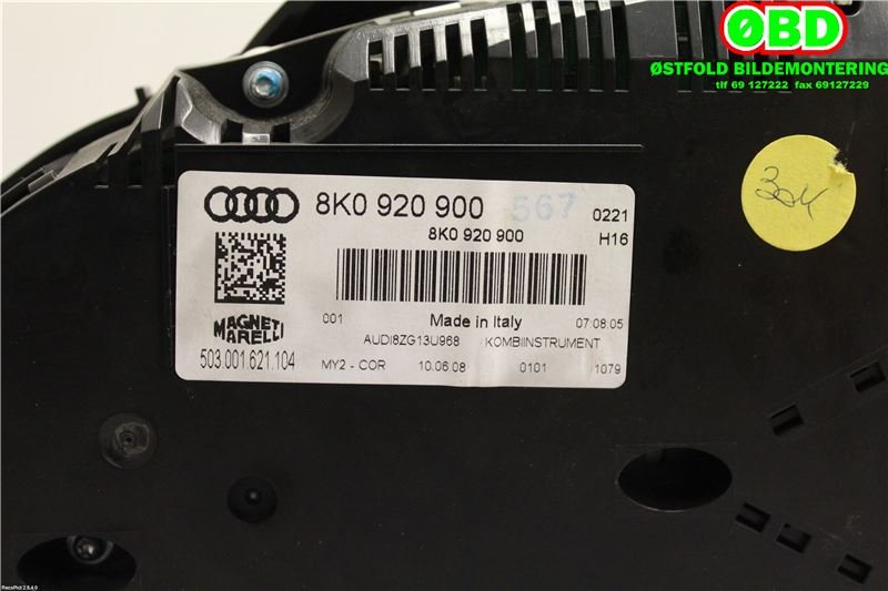 Instrumentpanel til Audi A4 2007-2014 (Type IV) (B8) (B8) (AUDI|8K0920900A|8K0920900AX|8K0920900)