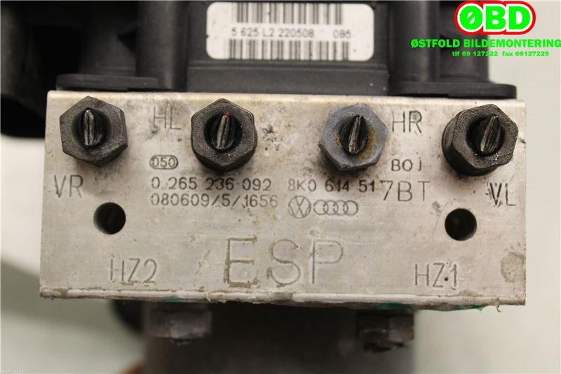 ABS sentral til Audi A4 2007-2014 (Type IV) (B8) (B8) (AUDI|8K0 614 517 CB|8K0 614 517 FM|8K0614517BT)