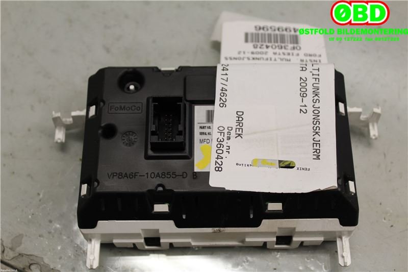 Instrument kjørecomputer til Ford Fiesta 2008-2012 (Type VI, Fase 1)  (FORD|1940795||8A6T18B955BM)
