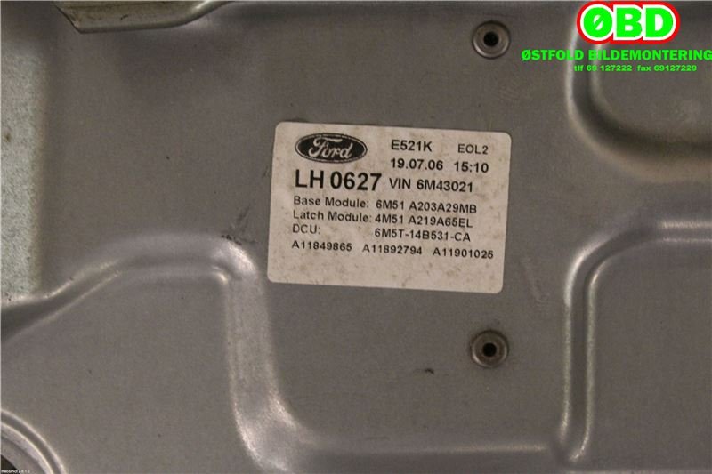 Ruteheis venstre foran til Ford Focus 2004-2007 (Type II, Fase 1)  (FORD FOCUS|1738645|)