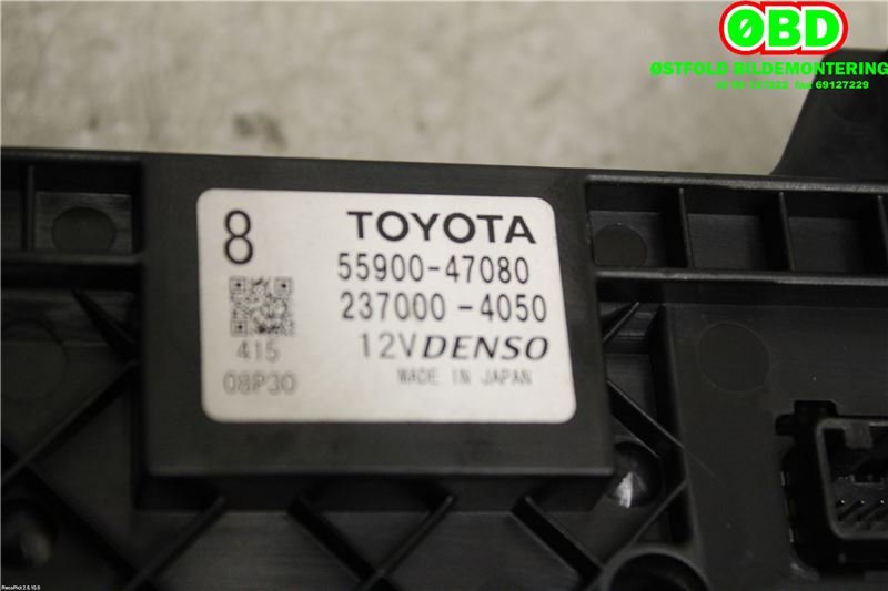 Varmeapparat betjening til Toyota Prius +7 2012-2020 (Type III) (stasjonsvogn) (stasjonsvogn) (TOYOTA|5590047080|2370004050)