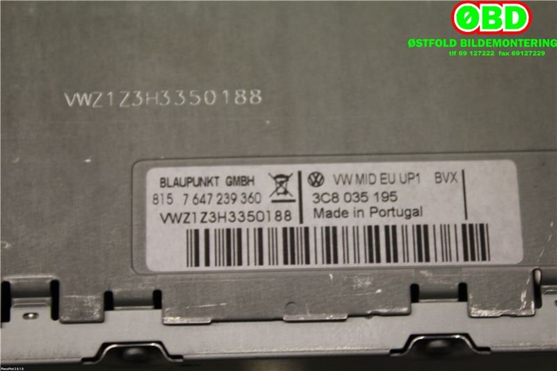 Bilstereo navigasjon til VW Golf VI 2008-2012  (VOLKSWAGEN|3C8 057 195  X||3C8035195)