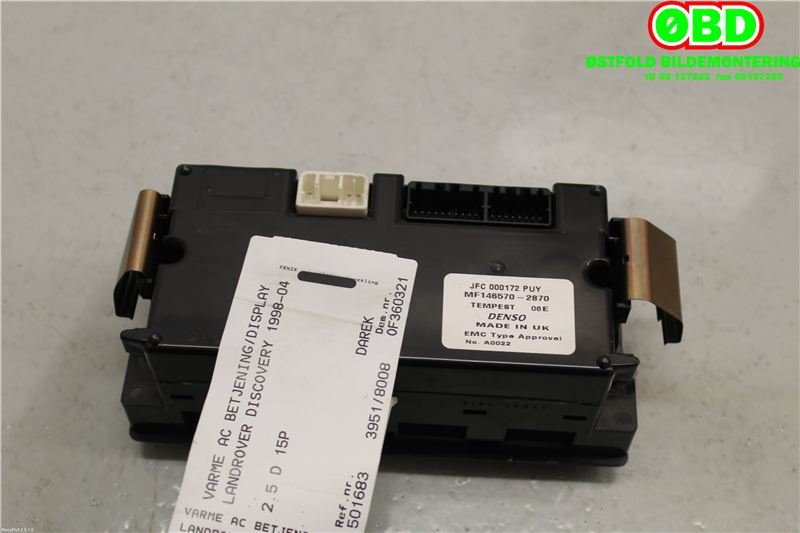 Varmeapparat betjening til Land Rover Discovery 1999-2004 (Type II) (LAND-ROVER|JFC000172PUY|)