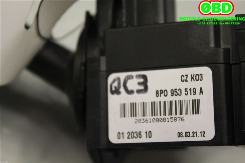 Bryter visker til Audi A3 2003-2008 (Type II, Fase 1)  (AUDI|8P0953519E|8P0953519A)
