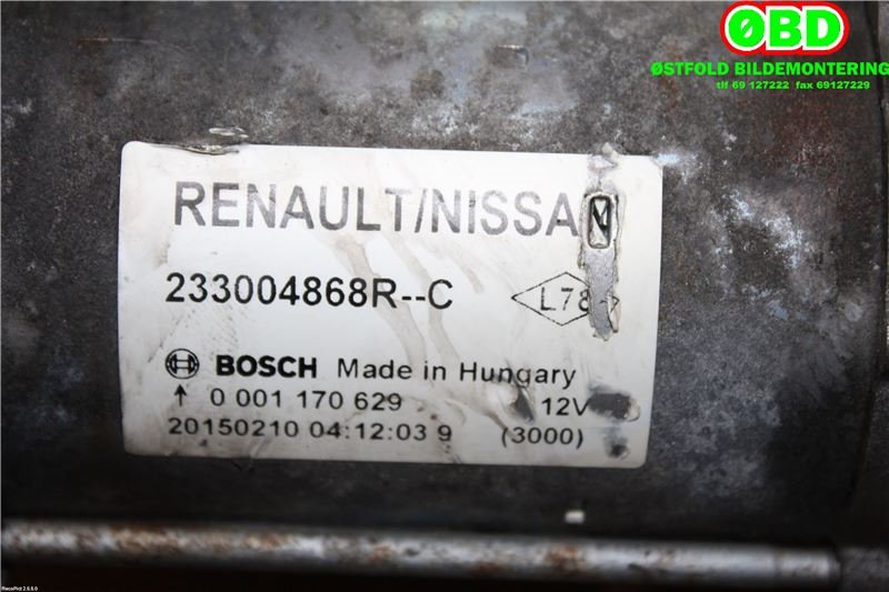 Starter diesel til Mercedes Citan 2012-2021 (W415) (W415) (MERCEDES|A 415 906 52 00|A 415 906 60 00|233004868R)