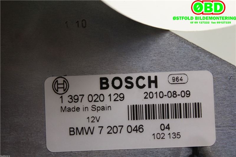 Viskermotor bakrute til BMW 5-Serie 2010-2017 (F10/F11) (F10/F11) (BMW|67 63 7 311 415|)