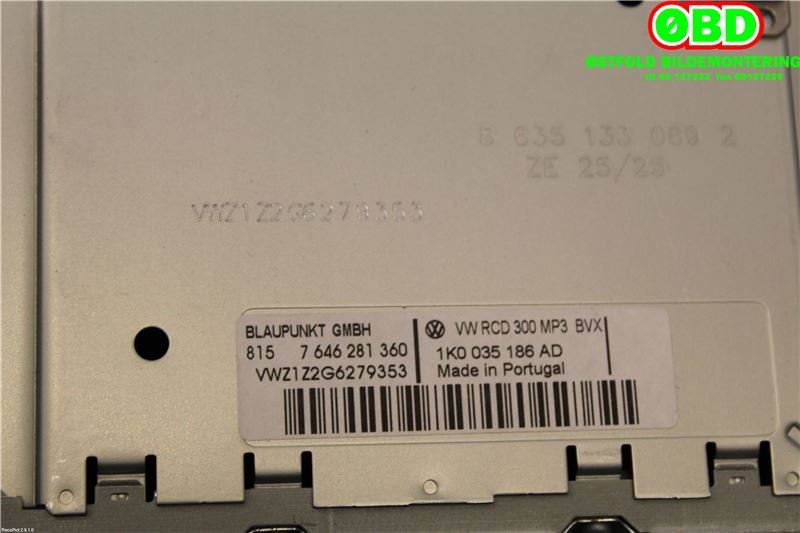 Bilstereo til VW Golf V, Combi 2003-2008  (VOLKSWAGEN||1K0035186AD)