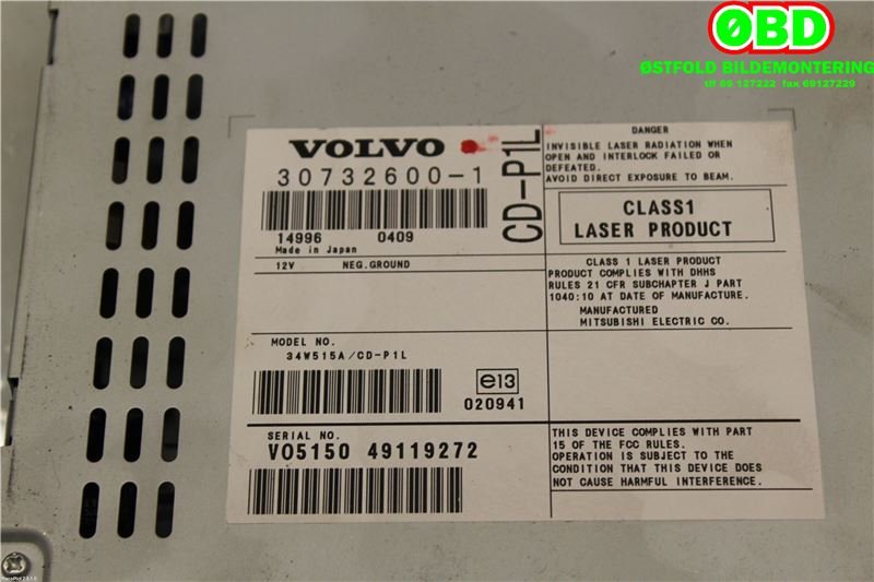 Bilstereo til Volvo V50 2004-2007 (Fase 1) (VOLVO||307326001)