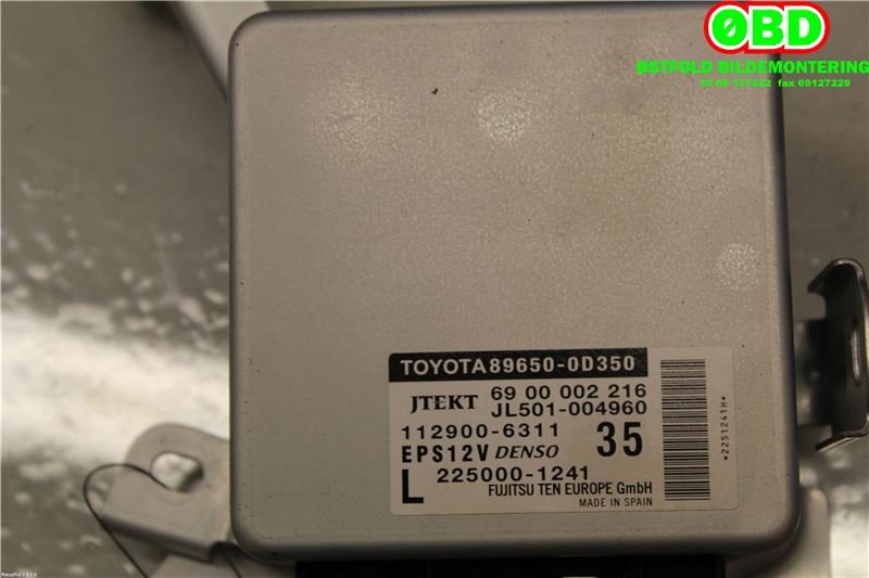Styreenhet servo til Toyota Yaris 2012-2014 (Type III, Fase 1)  (TOYOTA|896500D350|)