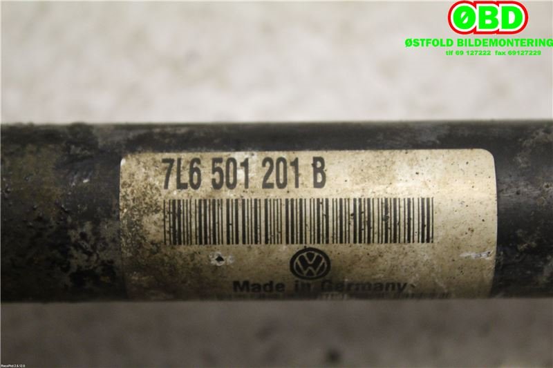 Drivaksel venstre bak til VW Touareg 2003-2007 (Type I, Fase 1)  (VOLKSWAGEN|7L6 501 201 D||7L6501201B)