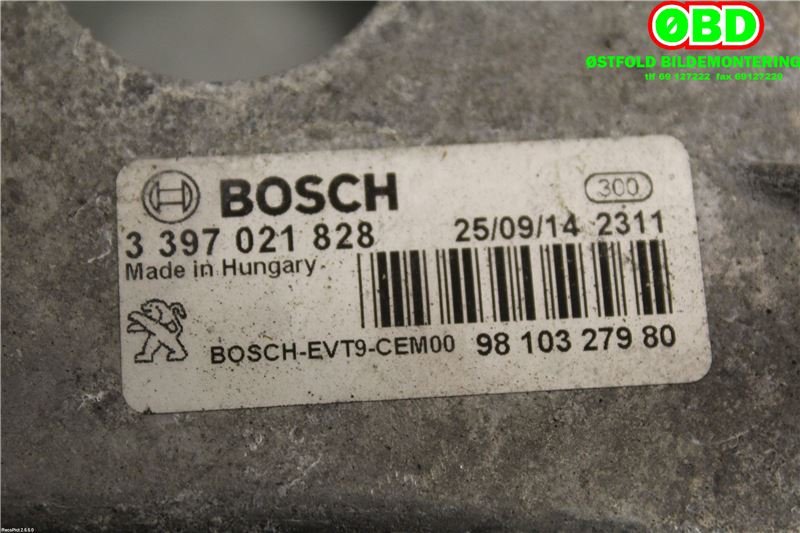 Viskeroverføring til Peugeot 308 2013-2021 (Type II)  (PEUGEOT|9810327980|3397021828)